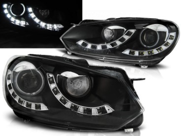 Prednja svjetla dvostruki True DRL (crna) / Volkswagen Golf 6 (10.2008-2012), LPVWI7