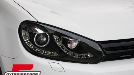 Prednja svjetla dvostruki True DRL (crna) / Volkswagen Golf 6 (10.2008-2012), LPVWI7