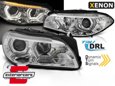 Prednja svjetla LED 3D Angel Eyes SEQ žmigavci Xenon (chrome) / BMW serije 5 F10 F11 (2011-2013), LPBMM3