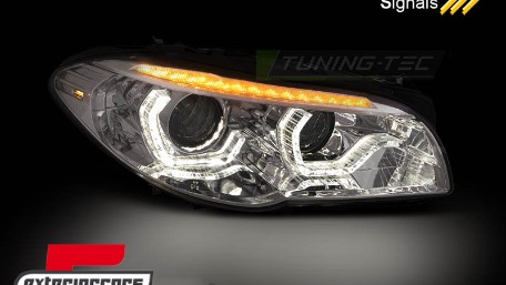 Prednja svjetla LED 3D Angel Eyes SEQ žmigavci Xenon (chrome) / BMW serije 5 F10 F11 (2011-2013), LPBMM3