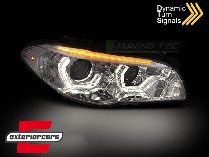 Prednja svjetla LED 3D Angel Eyes SEQ žmigavci Xenon (chrome) / BMW serije 5 F10 F11 (2011-2013), LPBMM3