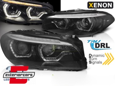 Prednja svjetla LED 3D Angel Eyes SEQ žmigavci Xenon (crna) / BMW serije 5 F10 F11 (2011-2013), LPBMM4