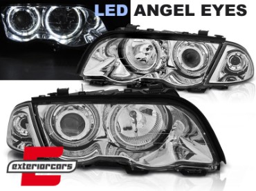 Prednja svjetla LED Angel Eyes (chrome) / BMW serije 3 E46 limuzina karavan (05.1998-08.2001), LPBMG0