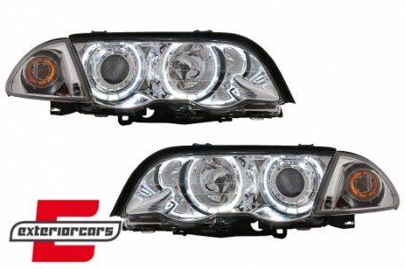 Prednja svjetla LED Angel Eyes (chrome) / BMW serije 3 E46 limuzina karavan (05.1998-08.2001), LPBMG0