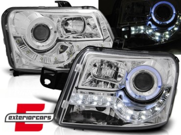 Prednja svjetla LED Angel Eyes (chrome) / Fiat Panda (2003-2012), LPFI13