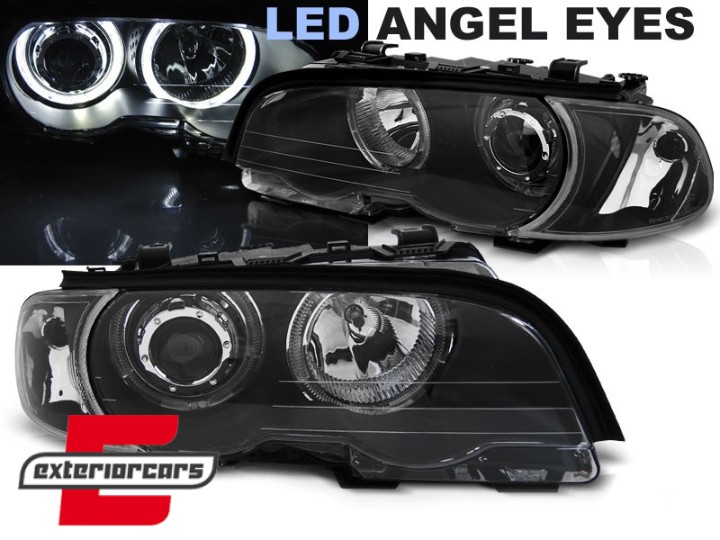 Prednja svjetla LED Angel Eyes (crna) / BMW serije 3 E46 Coupe Cabrio (04.1999-03.2003), LPBMG5