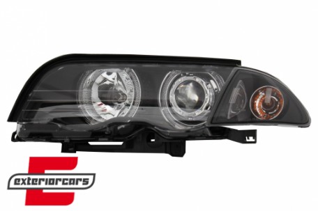 Prednja svjetla LED Angel Eyes (crna) / BMW serije 3 E46 limuzina karavan (05.1998-08.2001), LPBMG1