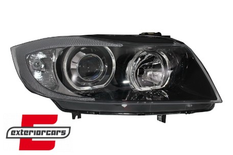 Prednja svjetla LED Angel Eyes (crna) / BMW serije 3 E90 limuzina E91 karavan (03.2005-2011), LPBME4