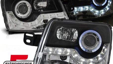 Prednja svjetla LED Angel Eyes (crna) / Fiat Panda (2003-2012), LPFI14