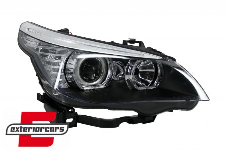 Prednja svjetla LED Angel Eyes LCI look (crna) / BMW serije 5 E60 E61 (2003-2007), LPBME3