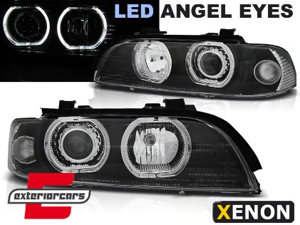 Prednja svjetla LED Angel Eyes Xenon (crna) / BMW serije 5 E39 (09.1995-06.2003), LPBME2