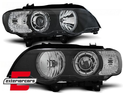 Prednja svjetla LED Angel Eyes XENON (crna) / BMW X5 E53 (1999-2003), LPBMD3