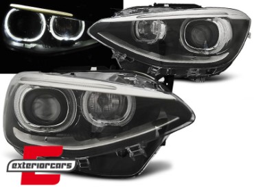 Prednja svjetla LED Angel Eyes Xenon look (crna) / BMW serije 1 F20 F21 (06.2011-03.2015), LPBMG7