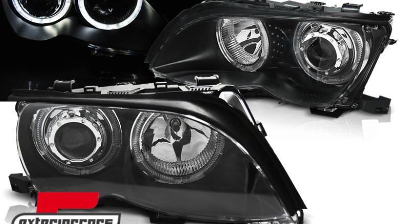 Prednja svjetla LED Angel Eyes Xenon look (crna) / BMW serije 3 E46 Facelift limuzina karavan (2001-2005), LPBMG3
