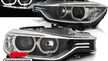 Prednja svjetla LED Angel Eyes Xenon look (crna) / BMW serije 3 F30 F31 limuzina karavan (10.2011-05.2015), LPBMH1