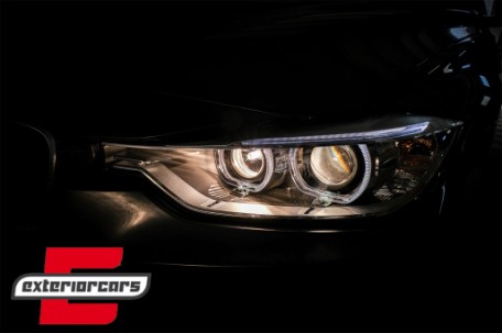 Prednja svjetla LED Angel Eyes Xenon look (crna) / BMW serije 3 F30 F31 limuzina karavan (10.2011-05.2015), LPBMH1