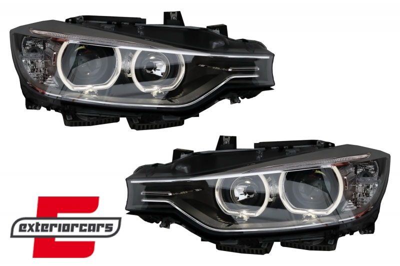 Prednja svjetla LED Angel Eyes Xenon look (crna) / BMW serije 3 F30 F31 limuzina karavan (10.2011-05.2015), LPBMH1