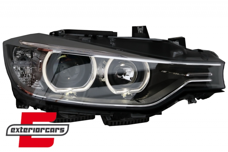 Prednja svjetla LED Angel Eyes Xenon look (crna) / BMW serije 3 F30 F31 limuzina karavan (10.2011-05.2015), LPBMH1