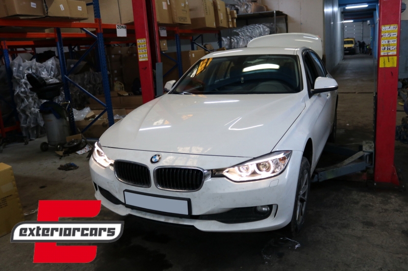 Prednja svjetla LED Angel Eyes Xenon look (crna) / BMW serije 3 F30 F31 limuzina karavan (10.2011-05.2015), LPBMH1