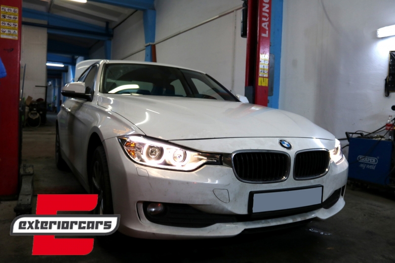 Prednja svjetla LED Angel Eyes Xenon look (crna) / BMW serije 3 F30 F31 limuzina karavan (10.2011-05.2015), LPBMH1