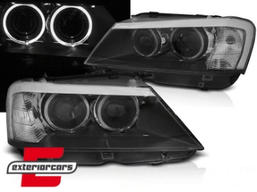 Prednja svjetla LED Angel Eyes Xenon look (crna) / BMW X3 F25 SUV (2010-2014), LPBMJ6