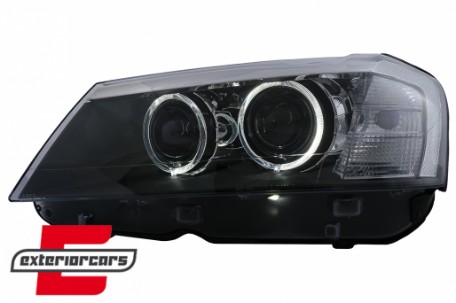 Prednja svjetla LED Angel Eyes Xenon look (crna) / BMW X3 F25 SUV (2010-2014), LPBMJ6