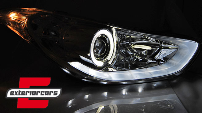 Prednja svjetla LED DayLight Angel Eyes (chrome) / Hyundai Elantra (2010-2015), LPHU08