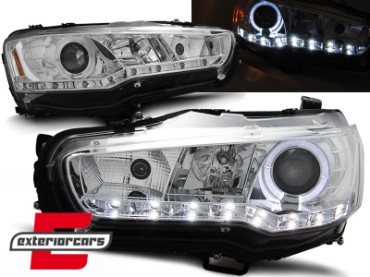 Prednja svjetla LED DayLight Angel Eyes (chrome) / Mitsubishi Lancer 8 (2007-2017), LPMI15