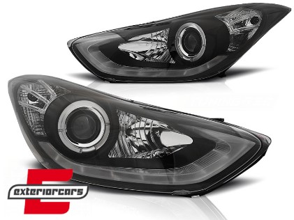 Prednja svjetla LED DayLight Angel Eyes (crna) / Hyundai Elantra (2010-2015), LPHU09
