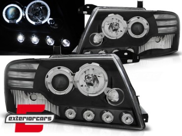 Prednja svjetla LED DayLight Angel Eyes (crna) / Mitsubishi Pajero V60 (2000-2006), LPMI08