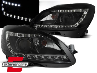 Prednja svjetla LED DayLight Bi-Xenon look (crna) / Mercedes C klasa W204 S204 limuzina karavan (2007-2010), LPME91