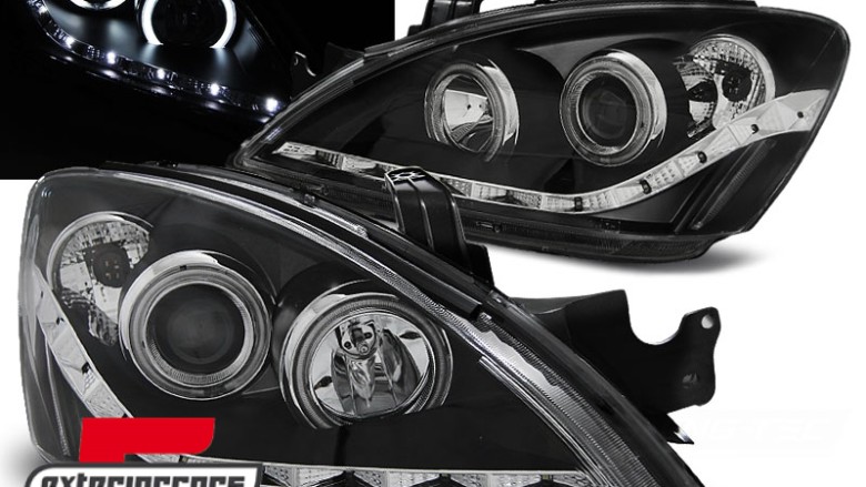 Prednja svjetla LED DayLight CCFL Angel Eyes (crna) / Mitsubishi Lancer 7 (2004-2007), LPMI19