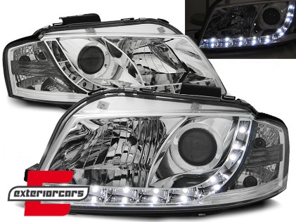 Prednja svjetla LED DayLight (chrome) / Audi A3 8P 8PA (2003-2008), LPAU43