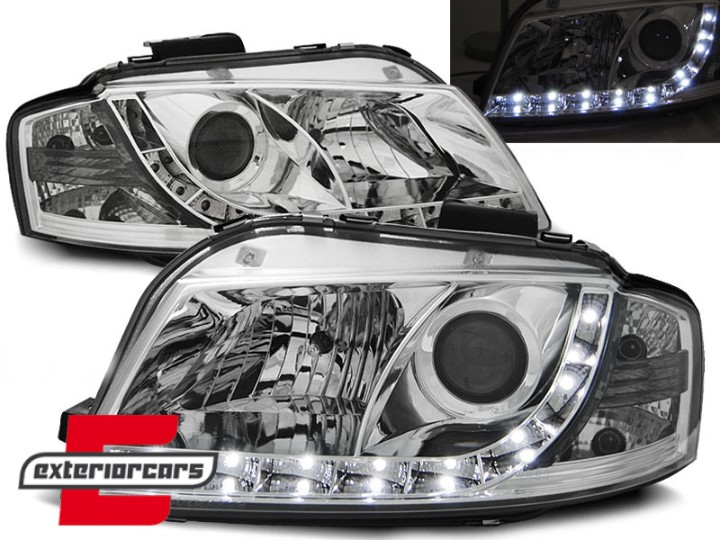 Prednja svjetla LED DayLight (chrome) / Audi A3 8P 8PA (2003-2008), LPAU43