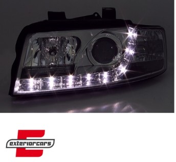 Prednja svjetla LED DayLight (chrome) / Audi A4 B6 (2000-2004), LPAU31