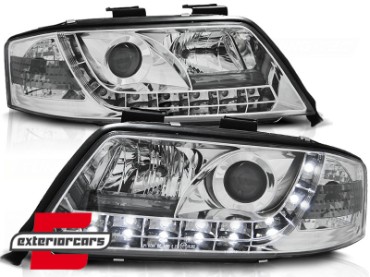Prednja svjetla LED DayLight (chrome) / Audi A6 4B C5 (05.1997-05.2001), LPAU37