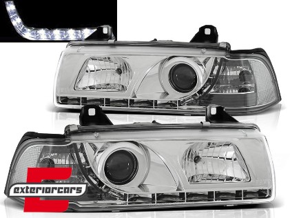 Prednja svjetla LED DayLight (chrome) / BMW serije 3 E36 Coupe Cabrio (1990-08.1999), LPBM53