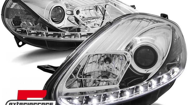 Prednja svjetla LED DAYLIGHT (chrome) / / Fiat Grande Punto (2005-2008), LPFI05
