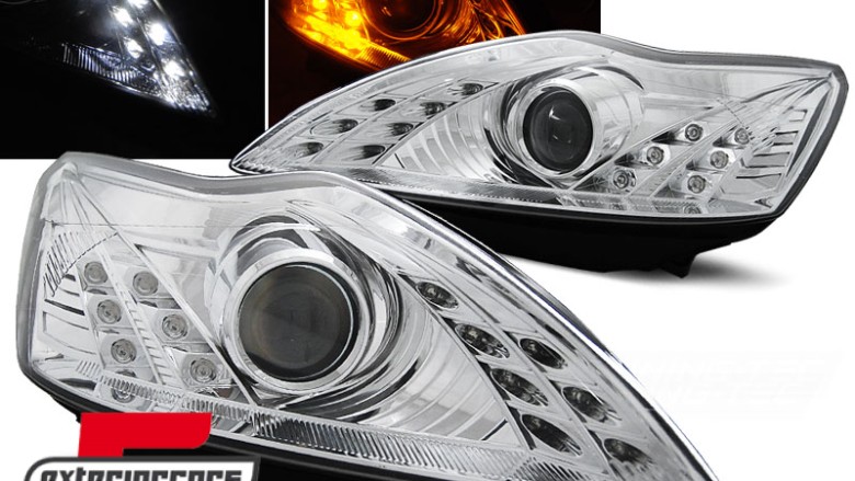 Prednja svjetla LED DayLight (chrome) / Ford Focus (02.2008-2010), LPFO49