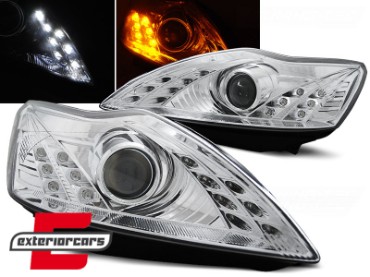 Prednja svjetla LED DayLight (chrome) / Ford Focus (02.2008-2010), LPFO49