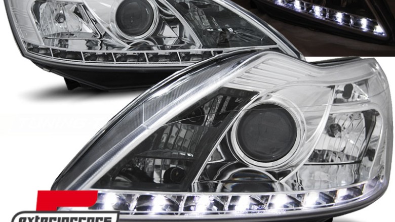 Prednja svjetla LED DayLight (chrome) / Ford Focus (02.2008-2010), LPFO72