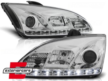 Prednja svjetla LED DayLight (chrome) / Ford Focus II (2004-01.2008), LPFO20