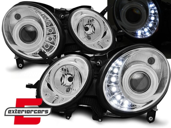 Prednja svjetla LED DayLight (chrome) / Mercedes E-klasa W211 S211 (05.2006-2009), LPME59