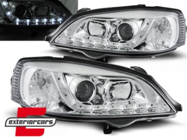 Prednja svjetla LED DayLight (chrome) / Opel Astra G (1997-2004), LPOP37