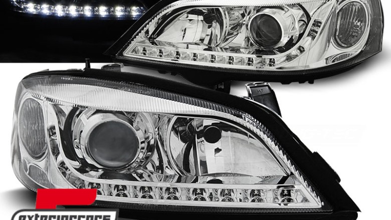 Prednja svjetla LED DayLight (chrome) / Opel Astra G (1997-2004), LPOP81