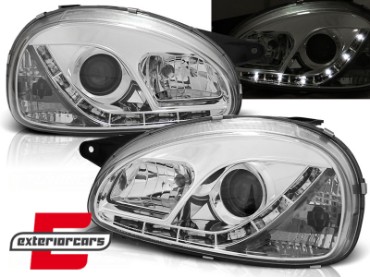 Prednja svjetla LED DayLight (chrome) / Opel Corsa B (1993-2000), LPOP55