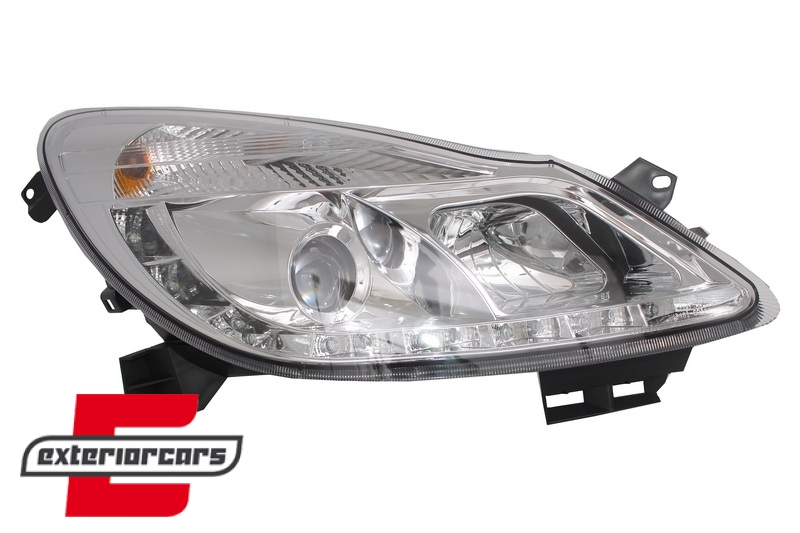 Prednja svjetla LED DayLight (chrome) / Opel Corsa D (2006-2011), LPOP49