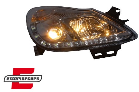 Prednja svjetla LED DayLight (chrome) / Opel Corsa D (2006-2011), LPOP49