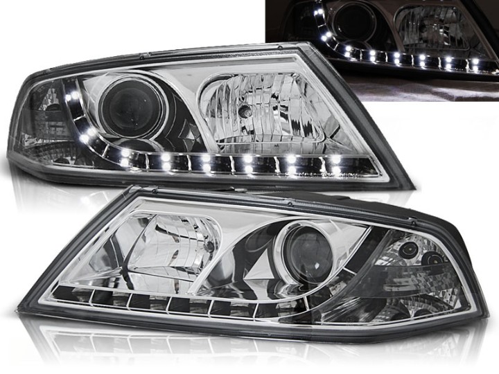 Prednja svjetla LED DayLight (chrome) / Škoda Octavia II (2004-2008), LPSK07