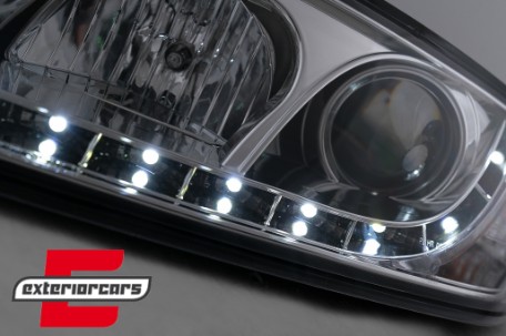 Prednja svjetla LED DayLight (chrome) / Škoda Octavia II (2004-2008), LPSK07